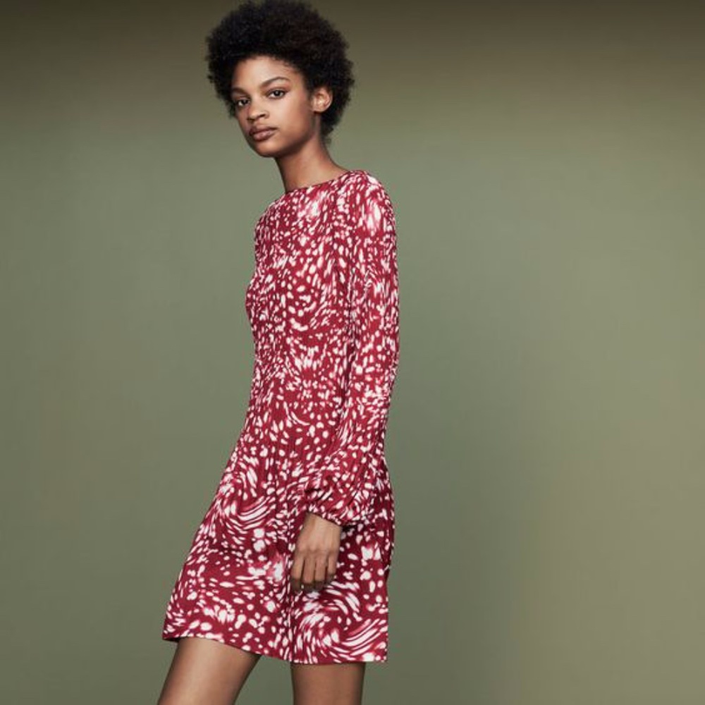Maje Red and White Mini Dress